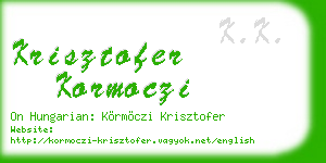 krisztofer kormoczi business card